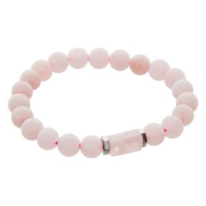 Rose Quartz Tumbler Bracelet for Women Men's Gifts - Protection Healing Crystal Bracelet - 8mm Gemstone Beaded Adjustable